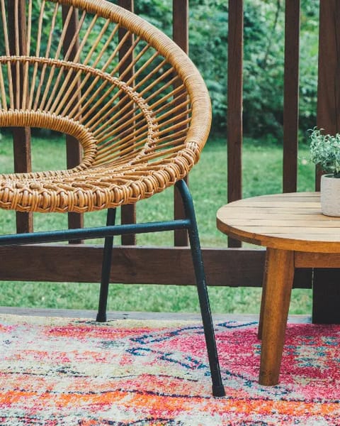 Round rattan armchair – product photo