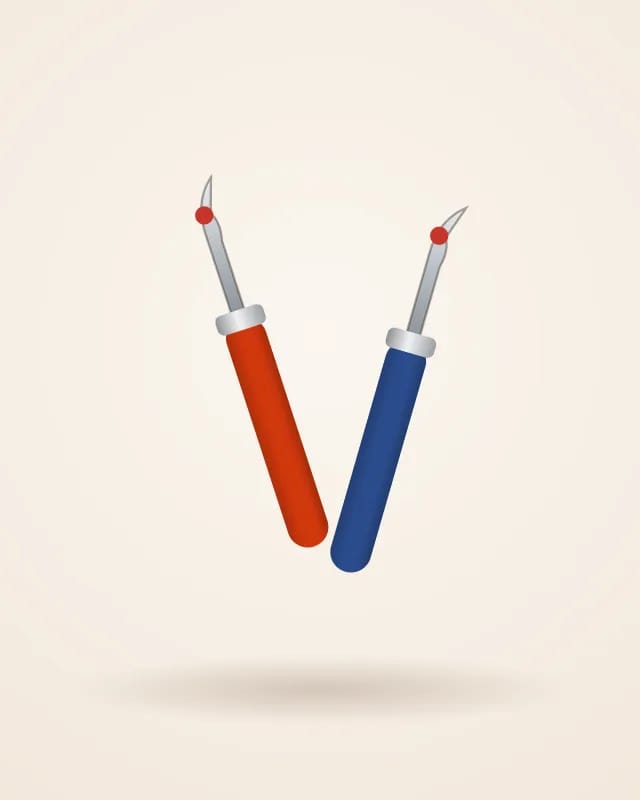 Seam rippers, 2 pieces (large and small) – product photo