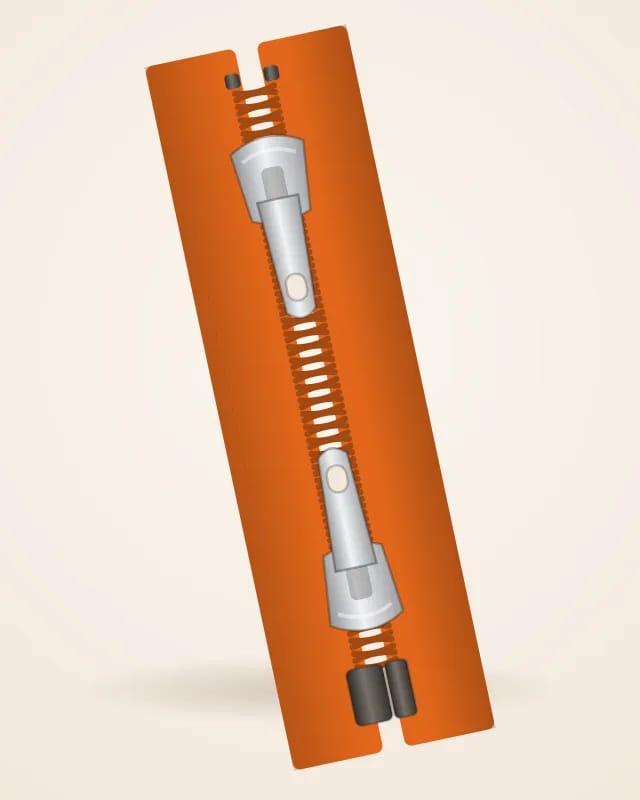 Two-way coil zipper no. 5, separating – product photo