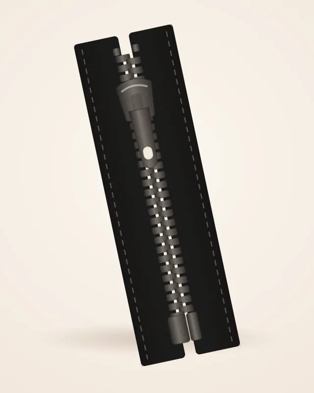 Gunmetal metal zipper no. 5, separating – product photo