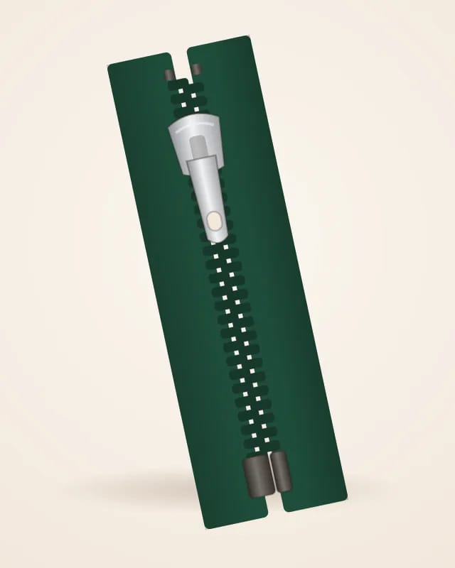 Moulded plastic zipper no. 5, separating – product photo