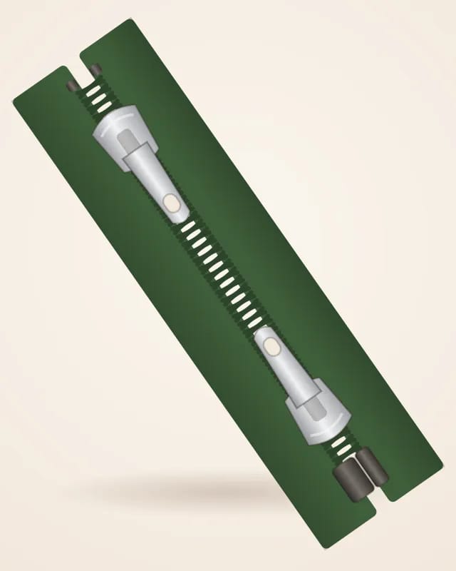 Tent zipper two-way no. 5, from 100 cm – product photo