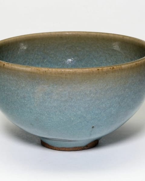 Schale mit blauer Reaktionsglasur