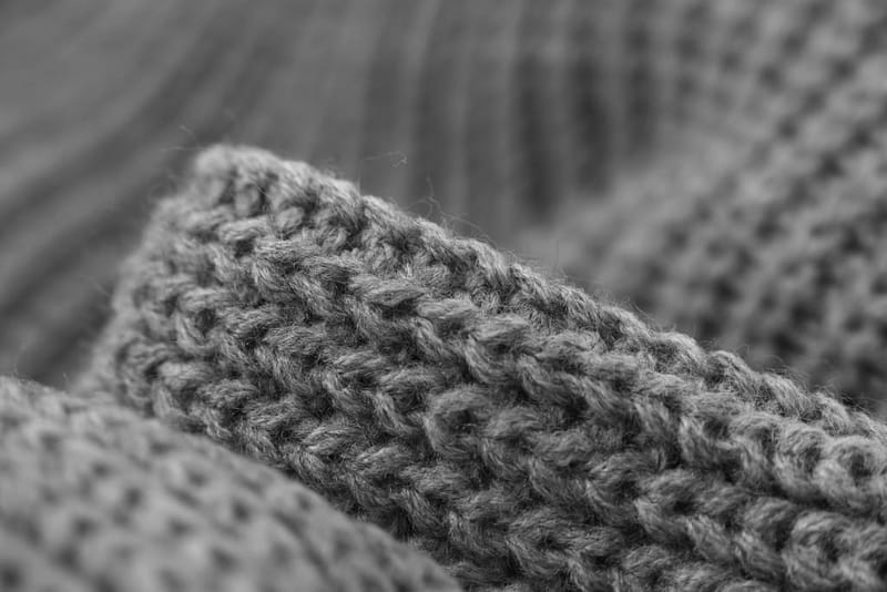 Nahaufnahme des Rippenstrickmusters