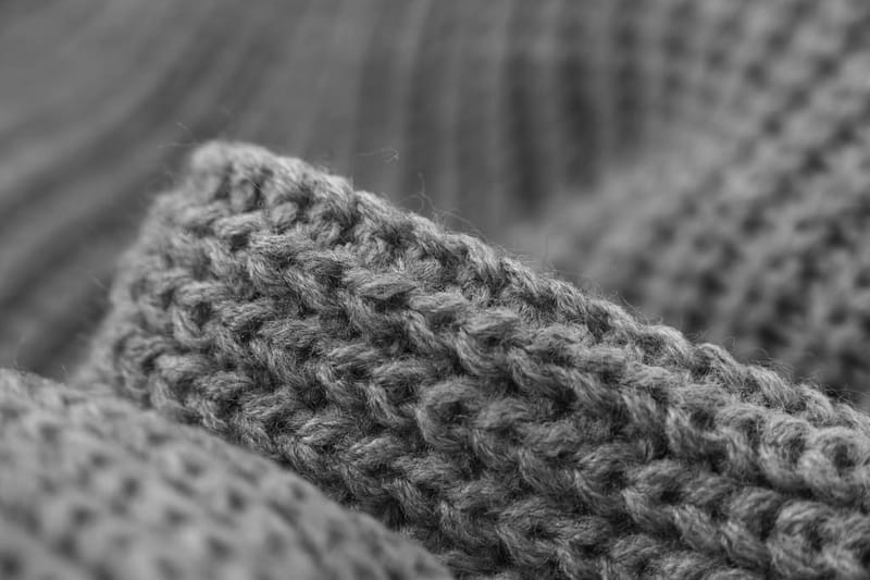 Nahaufnahme des Rippenstrickmusters