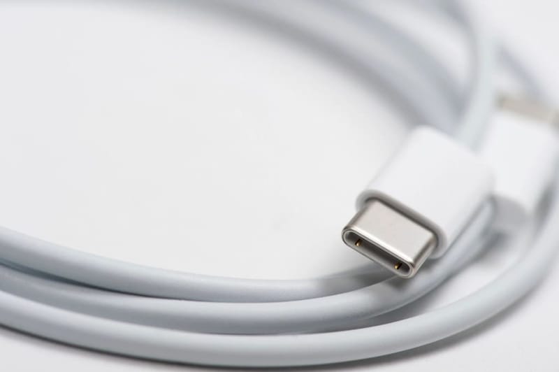 USB-C-Stecker in Nahaufnahme