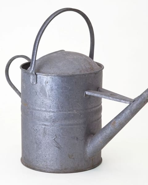Zinc watering can on white