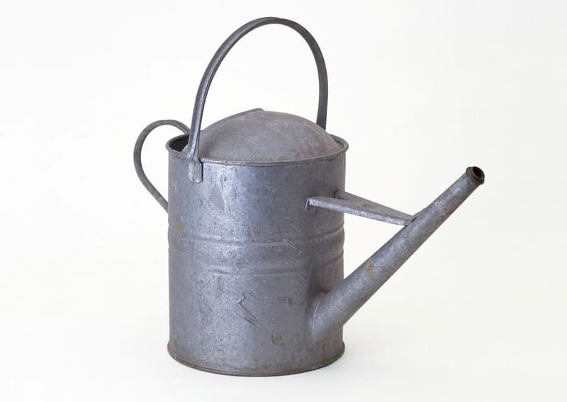Zinc watering can on white