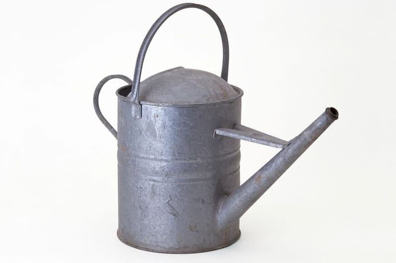 Zinc watering can on white